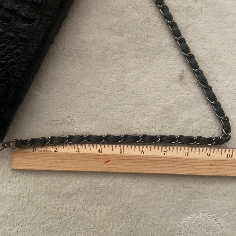 Elegant Black Croc  Shoulder Bag
